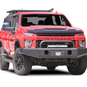 Chevrolet Silverado 2500HD Single Hoop Winch Bar  01/22>11/23 - Polished Tube/Textura Black Channel
