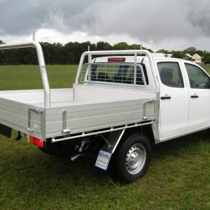 Alloy tray with 63mm satin alloy 'Style Rack' headboard & rear rack