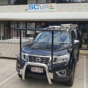 Style 10 Low Nudge bar with front rack, to suit Nissan Navara NP300