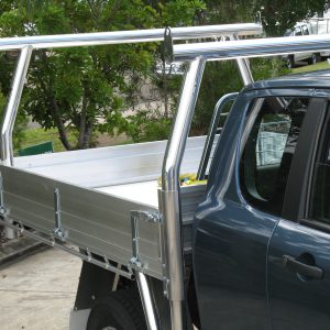 Alloy tray with 76mm Polished Alloy 'Trade Rack' Headboard