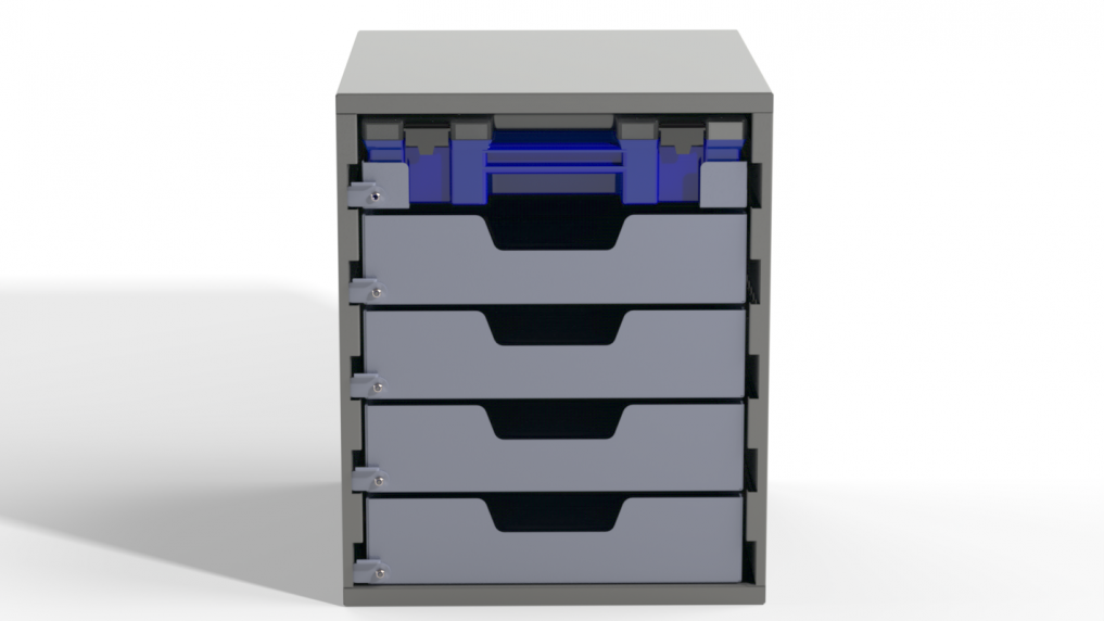 Small Parts Cabinet - 1x Case Drawer, 4x Shallow Drawers