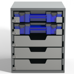 Small Parts Cabinet - 2x Case Drawers, 3x Shallow Drawers