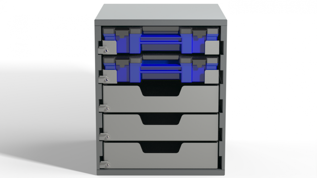 Small Parts Cabinet - 2x Case Drawers, 3x Shallow Drawers