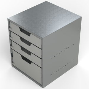 Small Parts Cabinet - 3x Shallow Drawers, 1 Deep Drawer