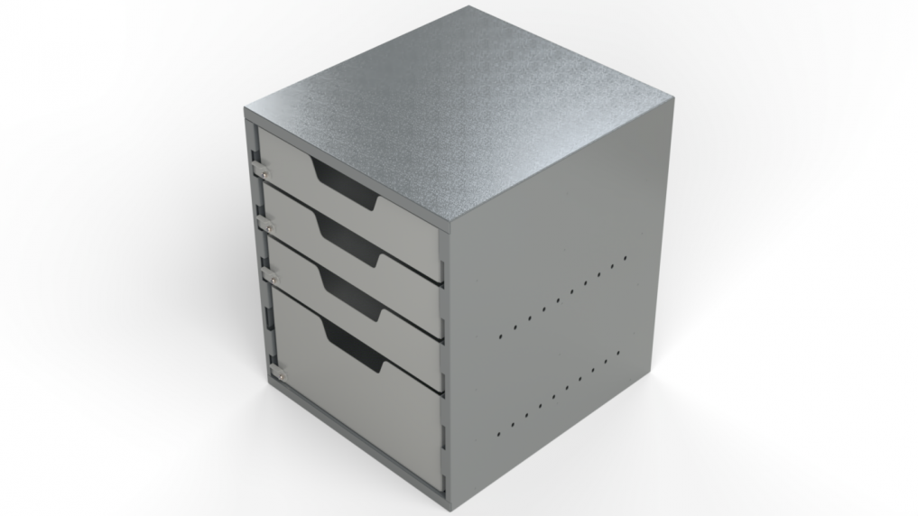 Small Parts Cabinet - 3x Shallow Drawers, 1 Deep Drawer